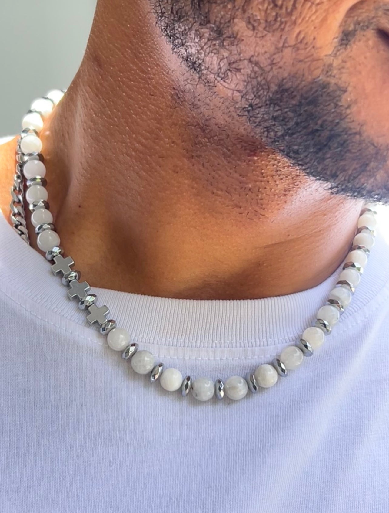 Moonstone & Hematite Necklace