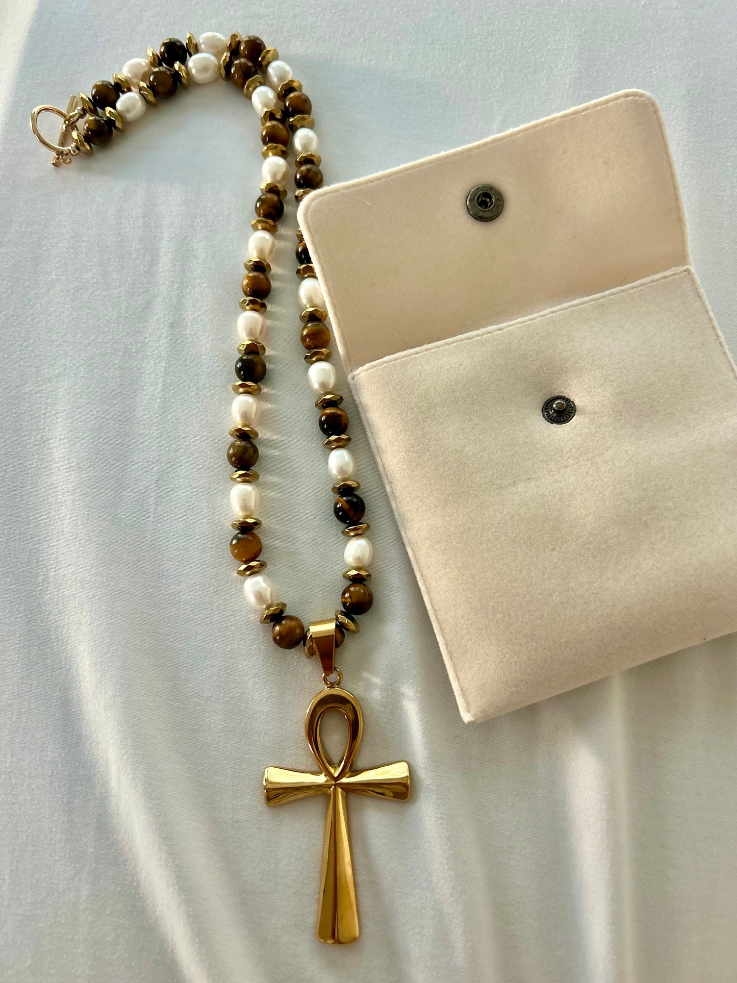 Pearl & Tigers Eye Necklace