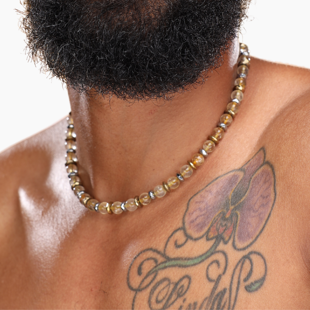 Citrine & Hematite Necklace